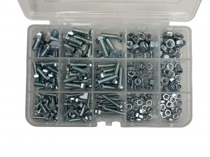 M6 M8 Grade 8.8 Assorted Kit Nuts & Bolts Setscrews Washers Zinc Plated 405 pcs 