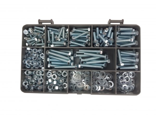 Assorted Kit Nuts and Bolts Setscrews Washers M4 M5 8.8 High Tensile 345pc 